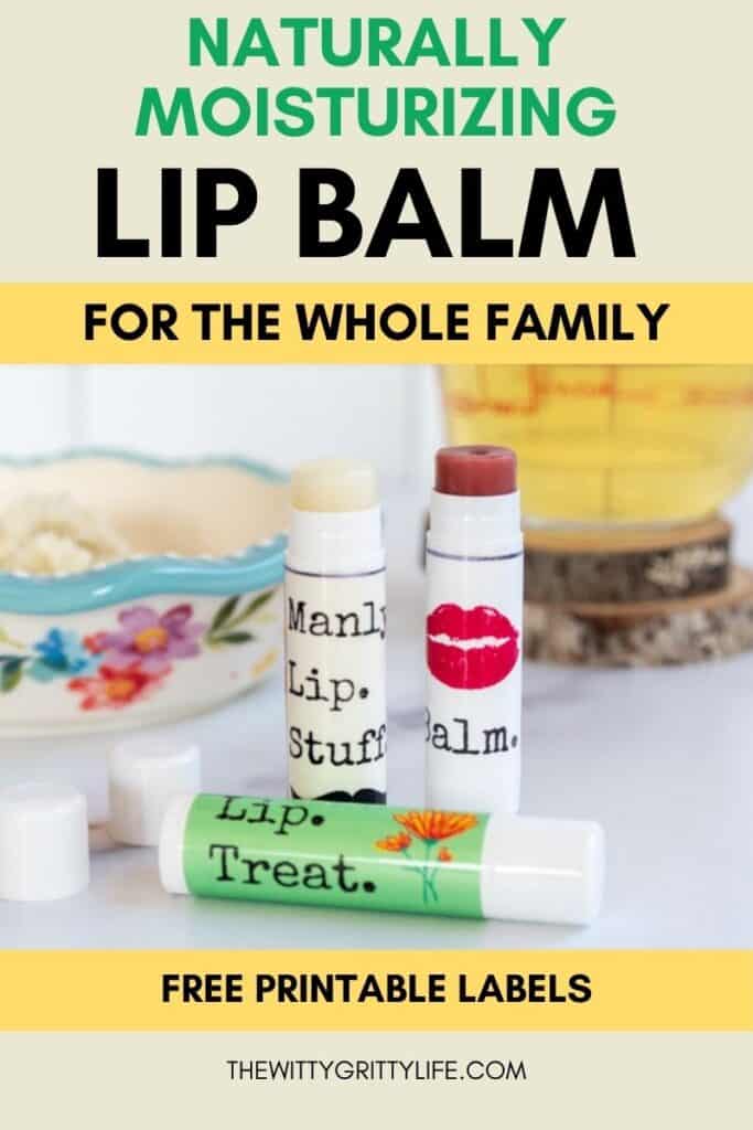 Naturally moisturizing lip balm pinterest image