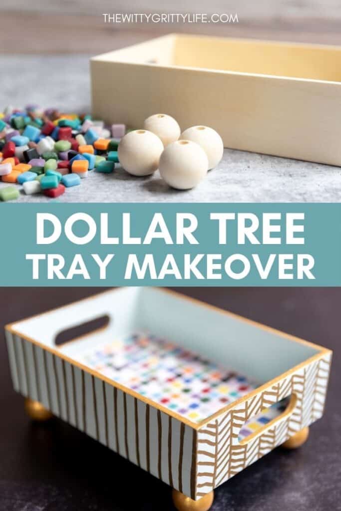 dollar tree tray makeover pinterest image