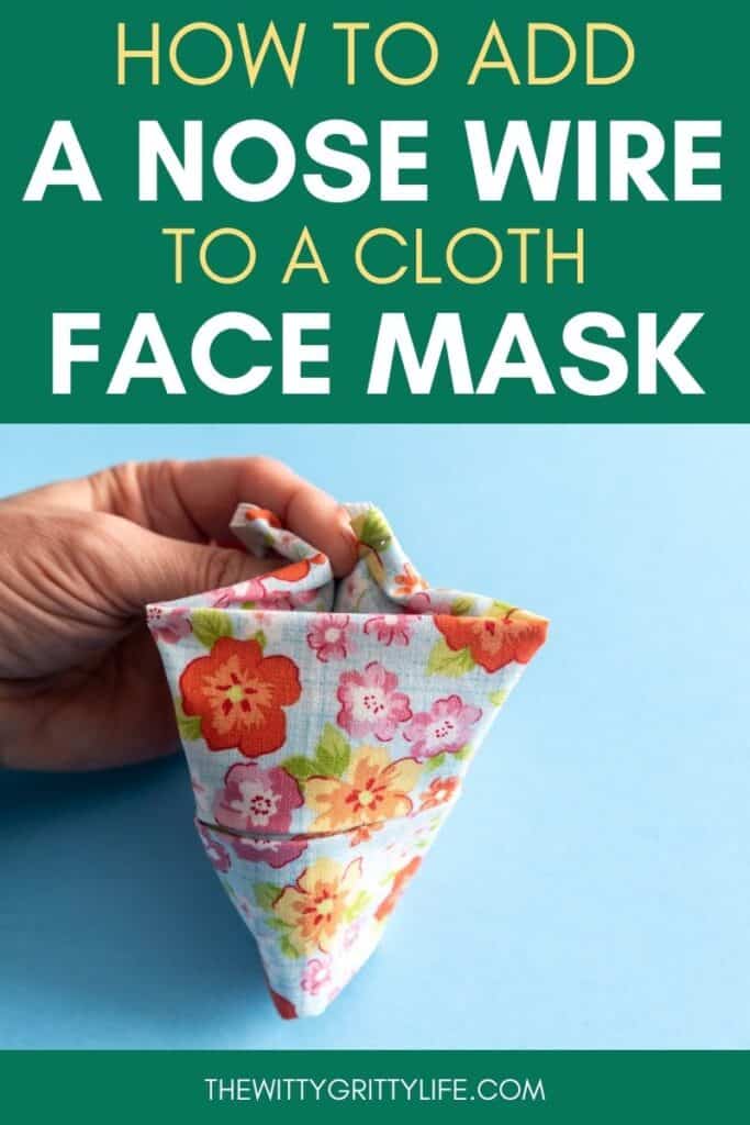 How to add a nose wire to a cloth mask pinterest image