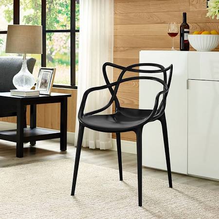 Image of black modern dining room chair