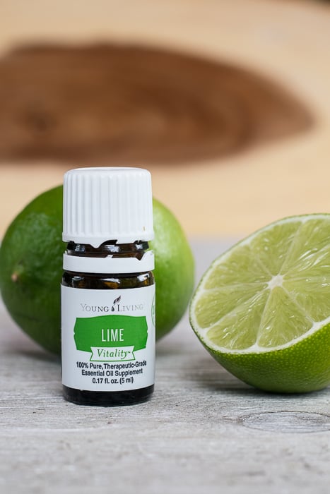 picture of lime vitality essential oil and lime