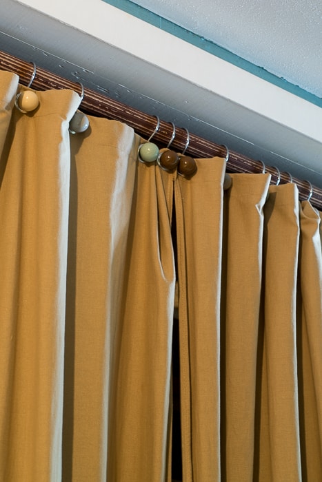 Image showing diy mistake shower curtains used as closet doors