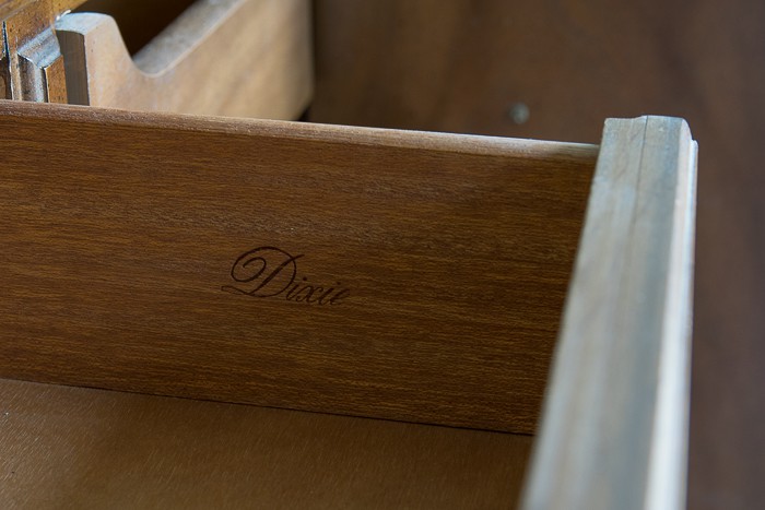 picture of dresser drawer with Dixie written in it