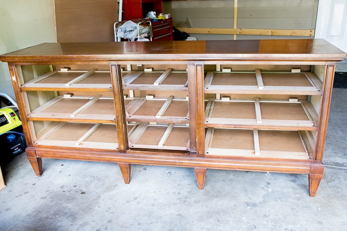 Picture of wood dresser with drawers removed