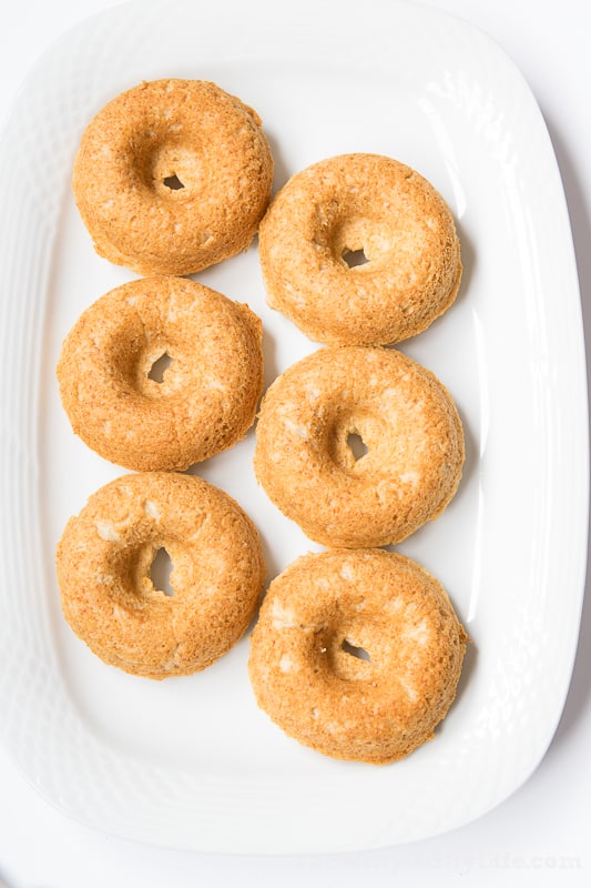 Fully baked doughnuts for Easter Bunny nests