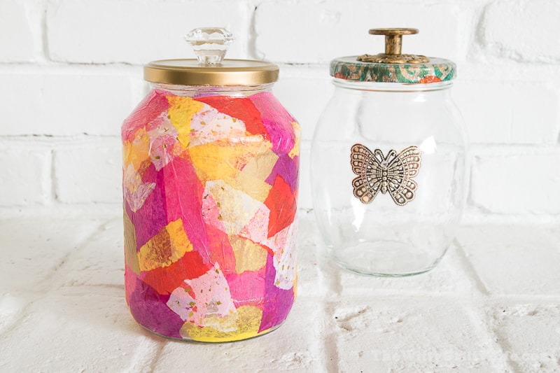 two different up-cycled jars