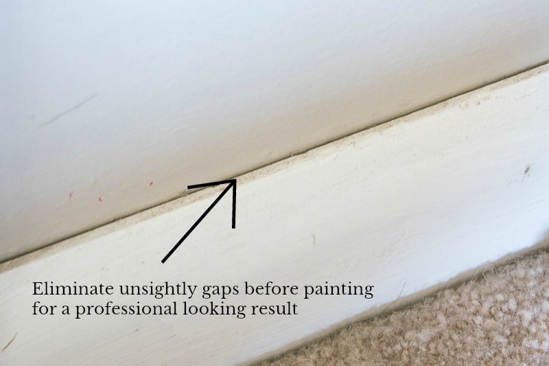 picture showing gap between wall and baseboard