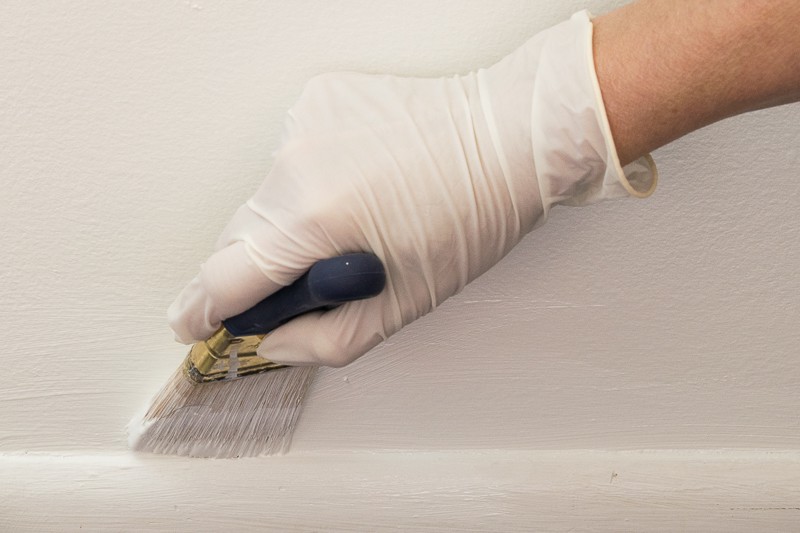 painting edge with a brush