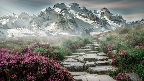 snowy mountain scenery