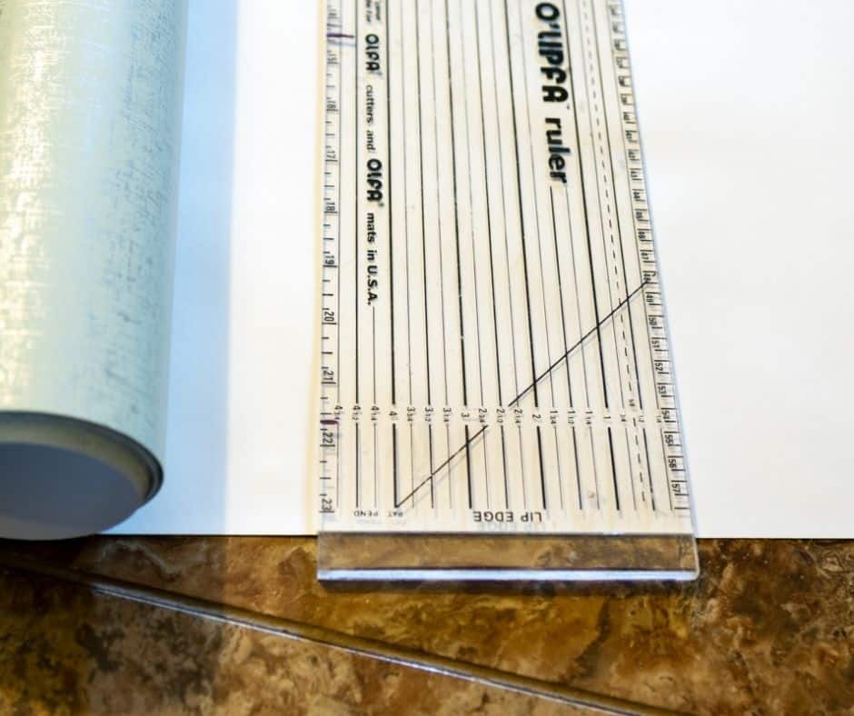 self-stick wallpaper and ruler