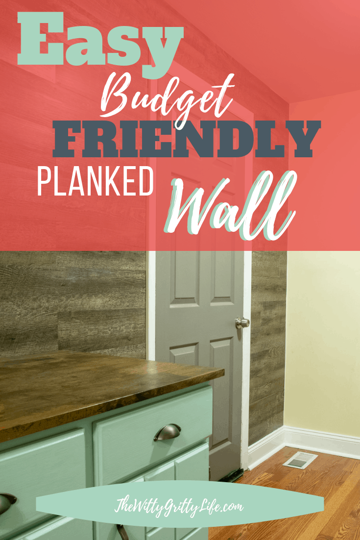 Adding an easy and budget friendly planked wall is easier than you think! Planked walls are not only trendy, but practical as well. This DIY planked wall is the perfect solution for a laundry room and can cover up uneven unsightly walls. No special tools or skills required. Inexpensive vinyl floor tiles make this wall easy to install and care for!