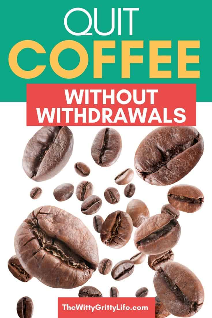 quit coffee without withdrawals image of falling coffee beans