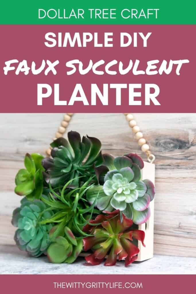  DIY faux succulent planter pinterest image