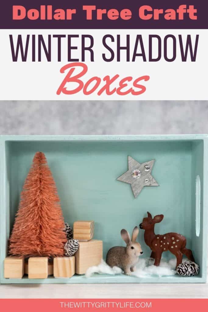 Dollar Tree Craft Winter Shadow Boxes