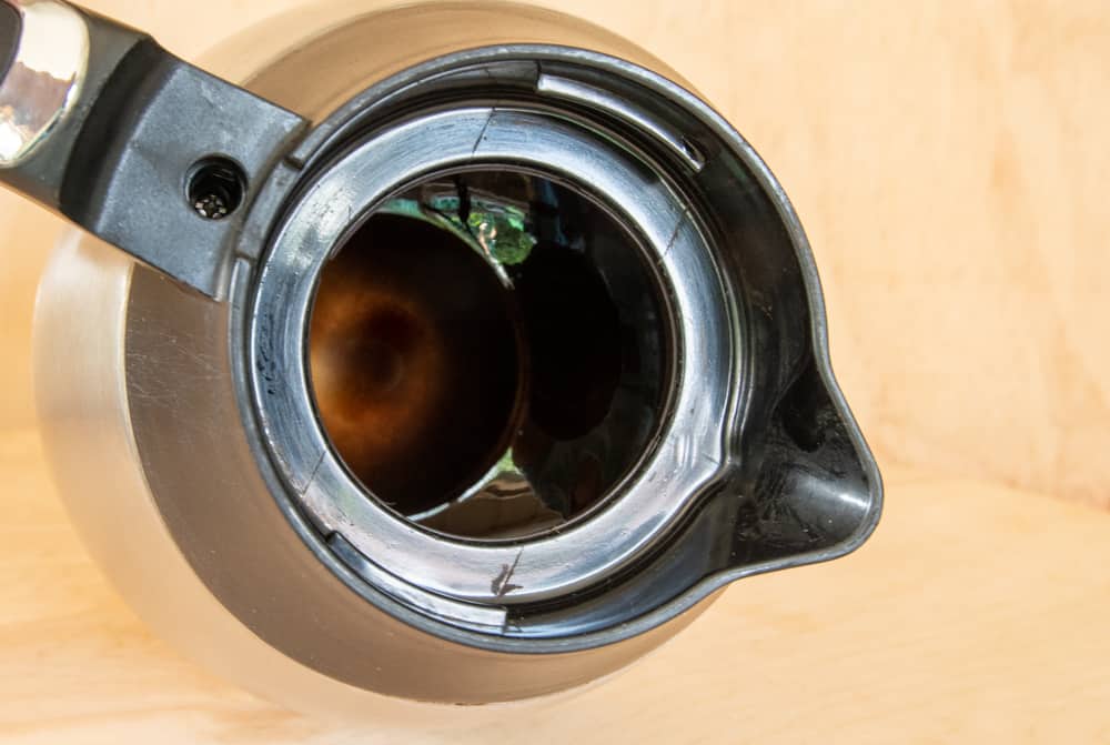 image of inside of coffee pot with brown residue