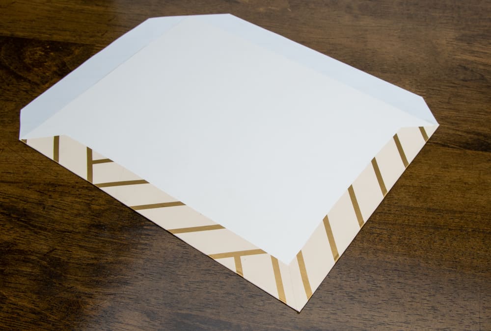 adhesive paper folded and smoothed over edge