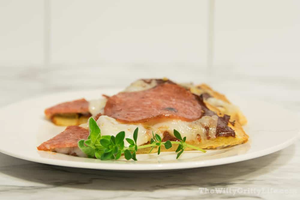 sliced pizza made with homemade pizza sauce on a plate