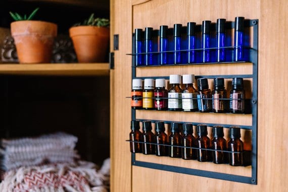 metal rack for organize and display essential oils