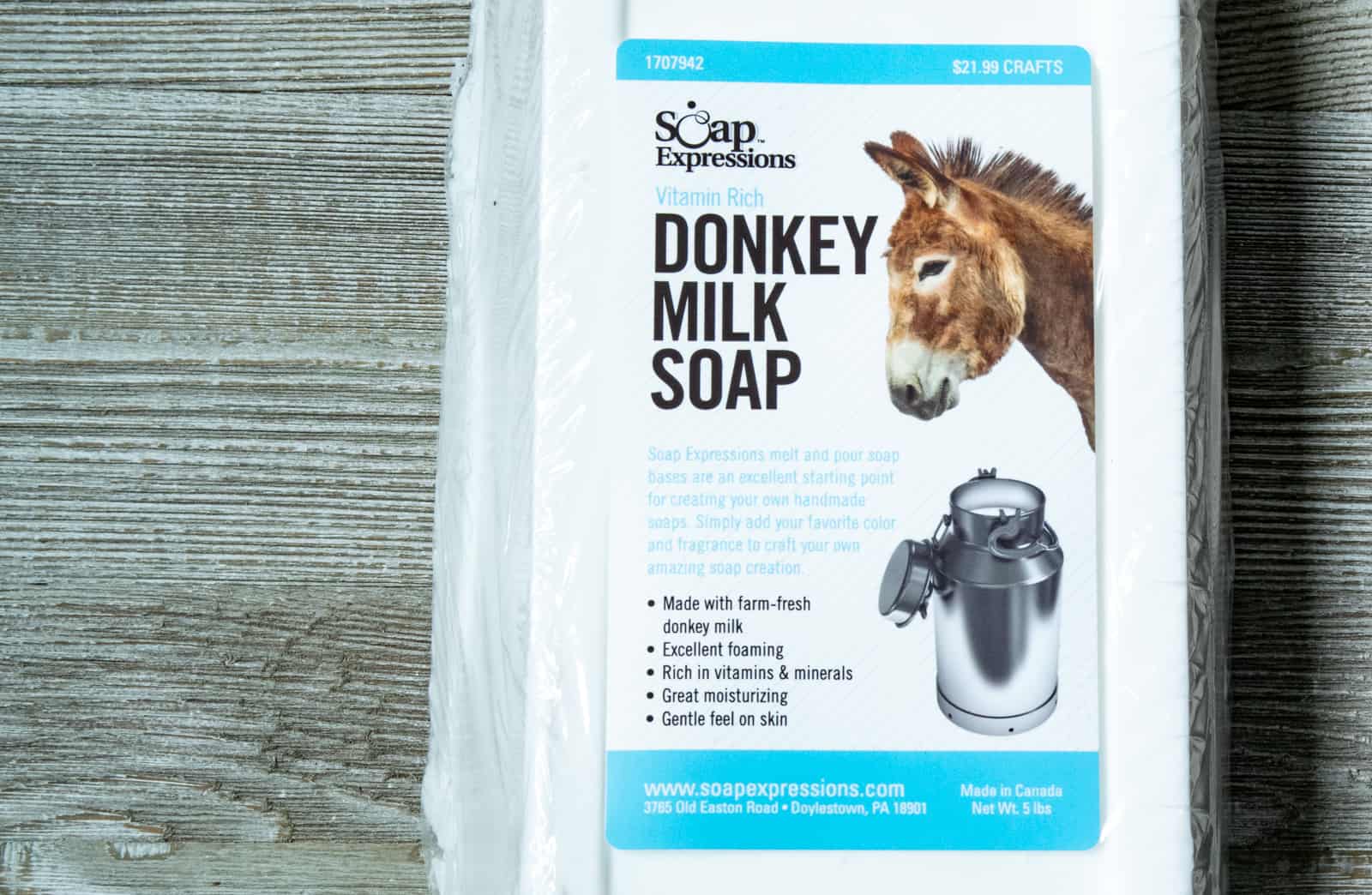 a five pound block of donkey milk soap