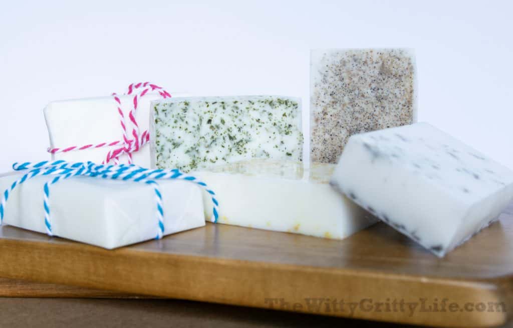 finished homemade soap, different varieties